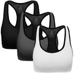 MIRITY Women's High Impact Racerback Sports Bras - 3 Pack