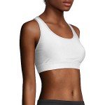 Hanes Women's Compression Racerback Sports Bra - White