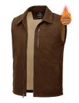 Men's Sherpa Fleece Lined Winter Vest - Deep Coffee