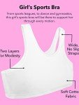 Girls' 3-Pack Stretch Sports Bras - Black/White/Grey