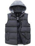 Men's Thick Insulated Puffer Vest - Dark Gray