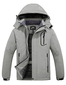 Men's Light Grey Windproof Ski Jacket - Large