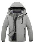 Men's Light Grey Windproof Ski Jacket - Large