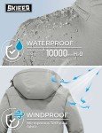Men's Light Grey Windproof Ski Jacket - Large