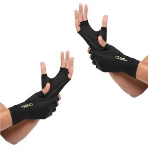 Fingerless Copper Compression Arthritis Gloves - 2 Pairs