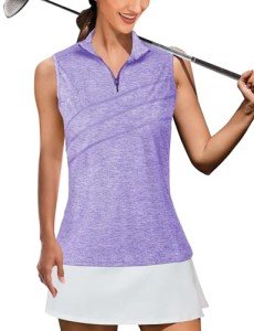 Women's Sleeveless V-Neck Golf Polo Shirt - Purple
