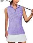 Women's Sleeveless V-Neck Golf Polo Shirt - Purple