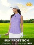 Women's Sleeveless V-Neck Golf Polo Shirt - Purple