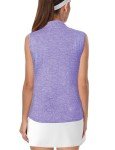 Women's Sleeveless V-Neck Golf Polo Shirt - Purple