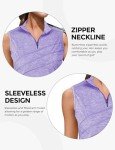 Women's Sleeveless V-Neck Golf Polo Shirt - Purple