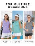 Women's Sleeveless V-Neck Golf Polo Shirt - Purple