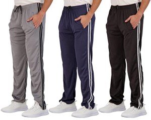 Men's Mesh Athletic Sweatpants with Pockets - 3 Pack