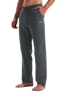 Men's Deep Gray Cotton Yoga Sweatpants with Pockets