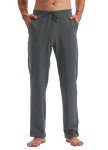 Men's Deep Gray Cotton Yoga Sweatpants with Pockets