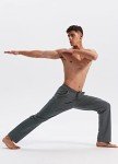 Men's Deep Gray Cotton Yoga Sweatpants with Pockets