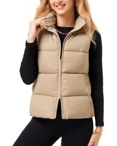 Women's Water-Resistant Puffer Vest with Pockets