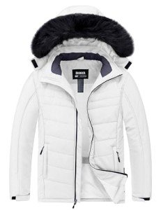Men's Waterproof Snowboarding Puffer Jacket - White