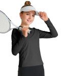Girls' Quick-Dry Long Sleeve Athletic Tee Black