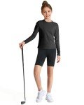 Girls' Quick-Dry Long Sleeve Athletic Tee Black