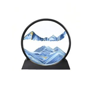 Blue 3D Moving Sand Art Hourglass, 7 Inch