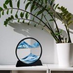Blue 3D Moving Sand Art Hourglass, 7 Inch