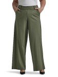 Women's Plus Size Comfort Wide Leg Pants - Olive