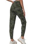 High-Waisted Women's Joggers with Pockets - Army Green