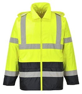 Men's Hi-Vis Reflective Rain Jacket, Yellow/Black