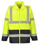 Men's Hi-Vis Reflective Rain Jacket, Yellow/Black