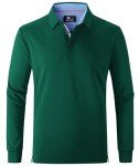 Men's Polo Green Long Sleeve Golf Shirt 2XL