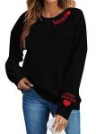 Love Heart Graphic Sweatshirt for Women