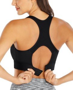 Ewedoos High Support Racerback Sports Bra - Black