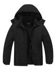 Men's Plus Size Waterproof Ski Jacket with Hood
