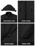 Men's Plus Size Waterproof Ski Jacket with Hood