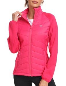 Women's Lightweight Insulated Running Jacket - Rose Red