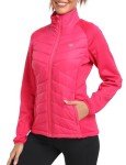 Women's Lightweight Insulated Running Jacket - Rose Red