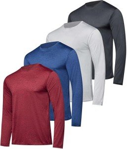 Men's 4-Pack Long Sleeve Activewear Shirts
