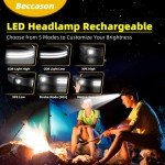 Bright Rechargeable LED Headlamp - 2 Pack