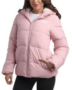 Reebok Women's Quilted Puffer Jacket - Mauve Pink