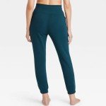 Women's Navy Cotton Fleece Jogger Pants - Medium