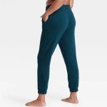 Women's Navy Cotton Fleece Jogger Pants - Medium