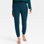 Women's Navy Cotton Fleece Jogger Pants - Medium