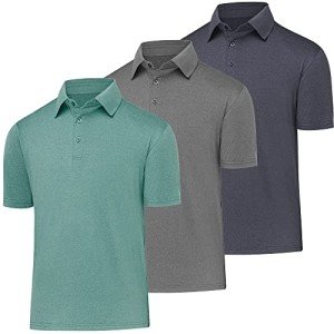 Men's Quick-Dry Golf Polo Shirts 3-Pack
