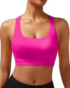 High Support Scoop Neck Sports Bra - Hot Pink