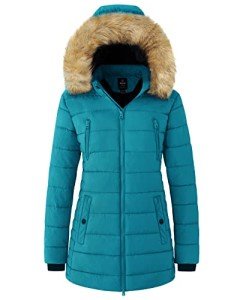Wantdo Women's Teal Blue Insulated Puffer Coat