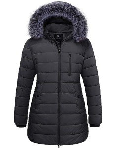 Plus Size Women's Detachable Hood Puffer Jacket