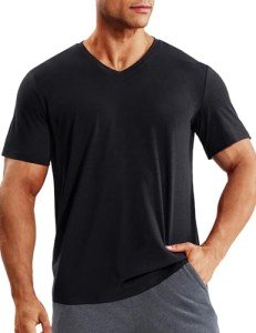 MIER Men's Moisture-Wicking V-Neck Workout Tee
