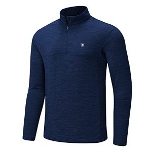Men's Moisture-Wicking 1/4 Zip Running Shirt - Navy