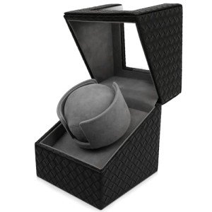 Prismatic Leather Watch Winder with Quiet Motor