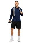 Men's Moisture-Wicking 1/4 Zip Running Shirt - Navy